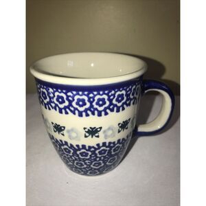 Ceramika  Boleslawca  butterfly border Tea Mug Made‎ In Poland